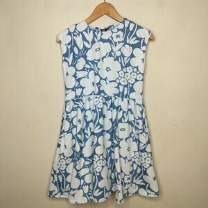 Marimekko Blue and White Floral Kids Dress